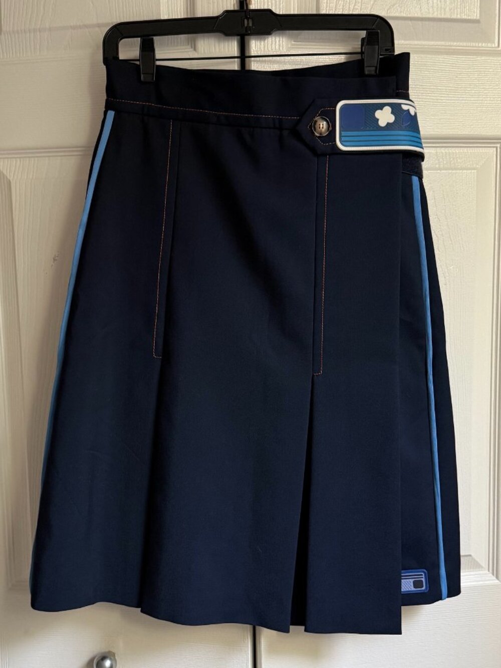 Wide pleat wrap skirt
